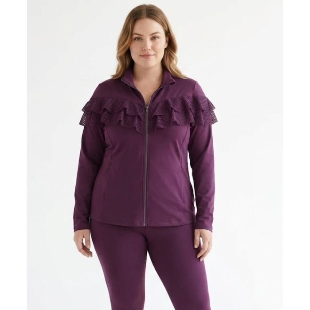 Livi Active‎ By Lane Bryant Purple Zip Up Active Wear Jacket Size 14/16